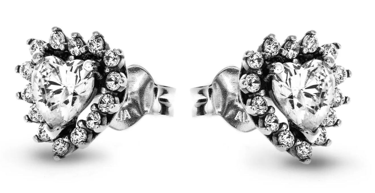 PANDORA JEWELS Mod. SPARKLING HEART HALO STUD