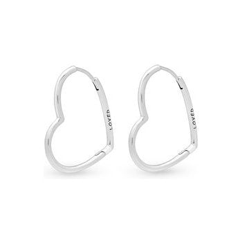 PANDORA JEWELRY Mod. ASYMMETRICAL HEART HOOP EARRINGS - Default Title