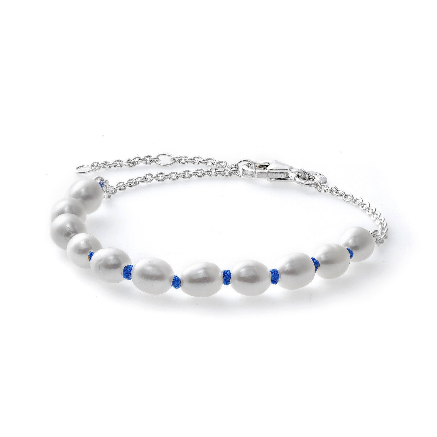 PANDORA JEWELS Mod. TREATED FRESHWATER CULTURED PEARL BLUE CORD - Size 18 ***SPECIAL PRICE***-0