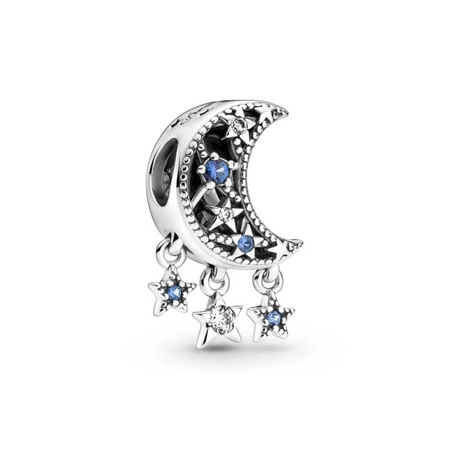 PANDORA CHARMS Mod. STAR & CRESCENT MOON - Silver