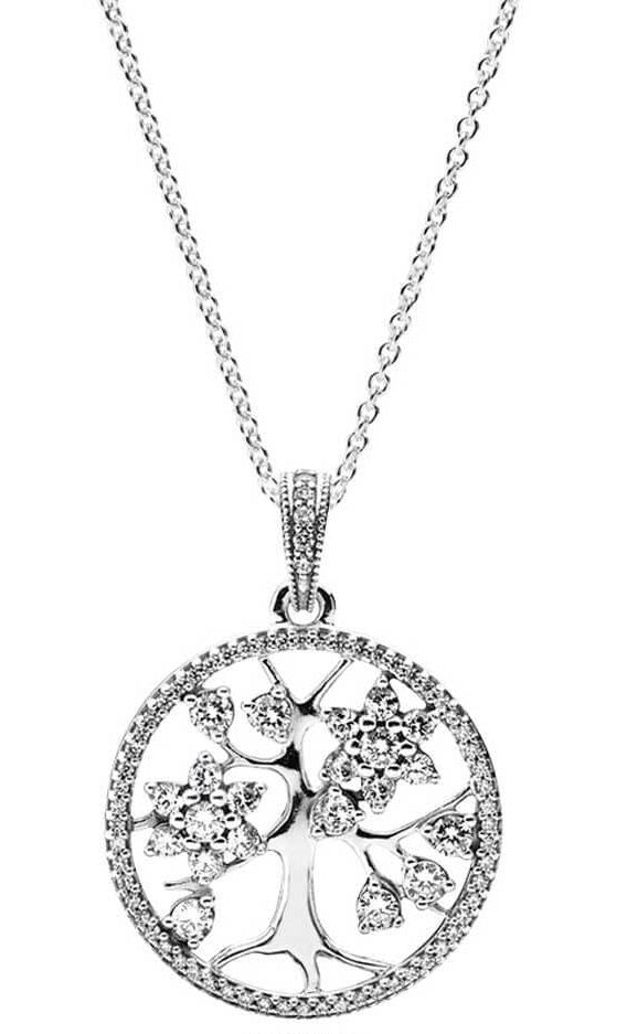 PANDORA JEWELRY Mod. SPARKLING FAMILY TREE NECKLACE - Default Title