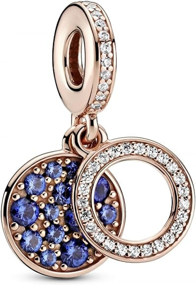 PANDORA CHARMS Mod. SPARKLING PINK DISC DOUBLE DANGLE - Default Title