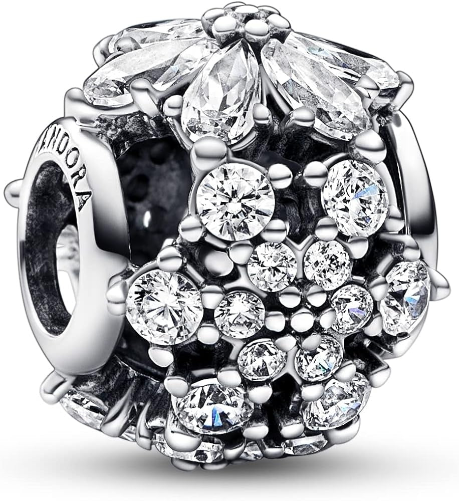 PANDORA CHARMS Mod. SPARKLING HERBARIUM CLUSTER ROUND - Black