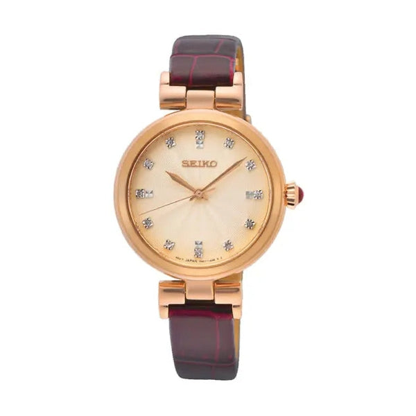 SEIKO burgudy/gold