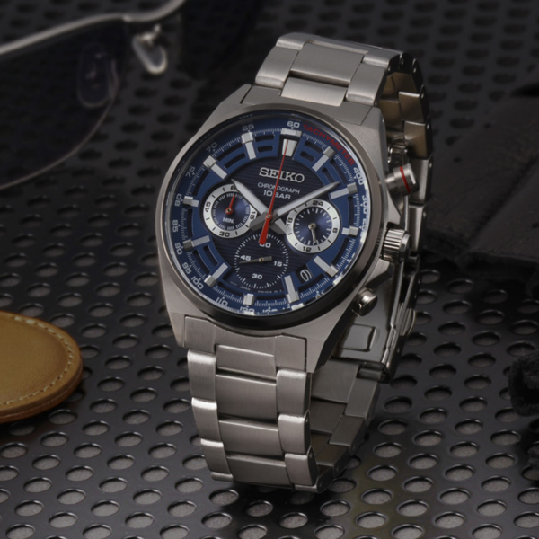 SEIKO silver/blue 7