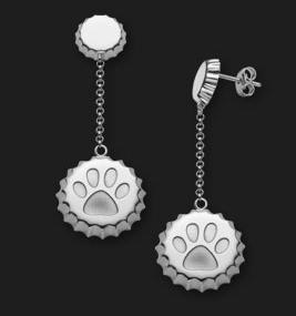 AMBROSINI JEWELS - ORECCHINI ARGENTO 925° tappo finitura bianca zampa-0