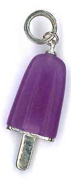 AMBROSINI JEWELS -  PENDENTE ARGENTO 925°  ghiacciolo finitura bianca pietra viola medio (29.5x13 mm)-0